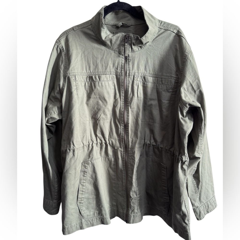 GAP Utility Jacket XXL Olive Green Cinched Waist Zip Front NWT